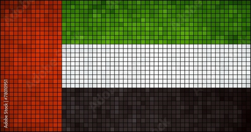 Abstract Mosaic flag of the United Arab Emirates