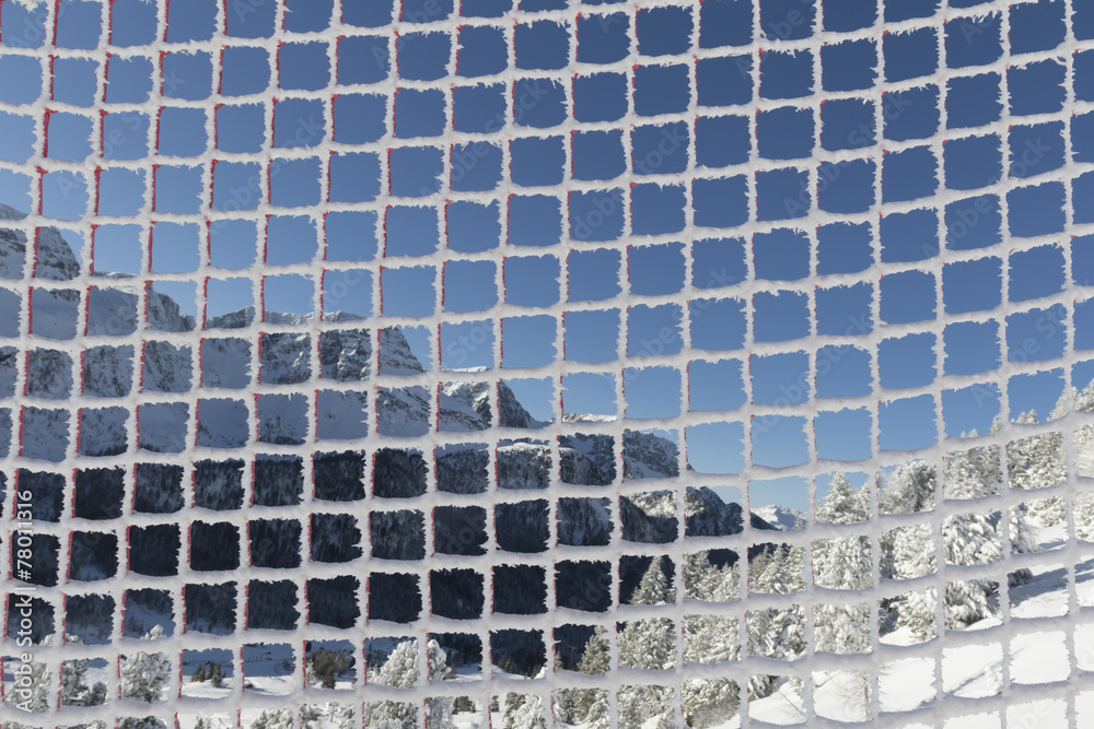 Obraz premium protective network to the alpine skiing track