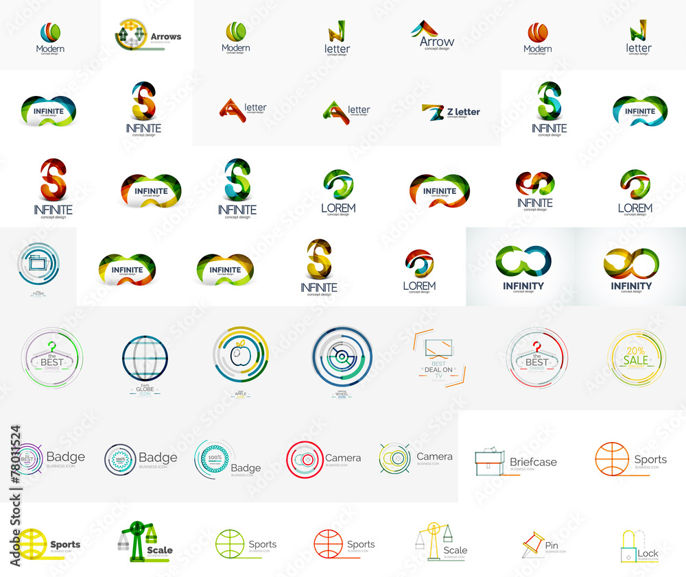 Naklejka premium Mega collection of abstract company logo designs