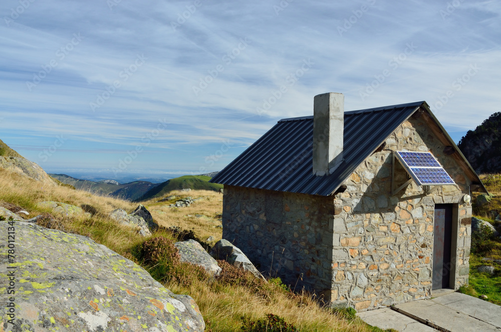 Modern hut in the Haute Pyrenees Modern hut in the Haute Pyrenees