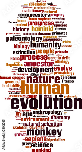 Human origin word cloud concept. Vector illustration