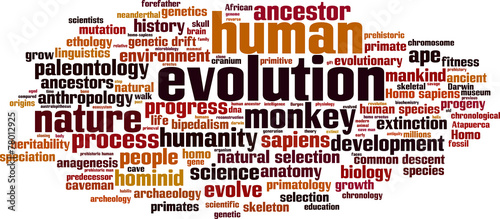 Evolution word cloud concept. Vector illustration