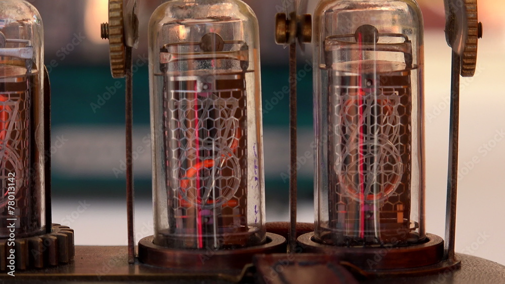 Vacuum tube, numbers. 4K. Stock Video Adobe Stock