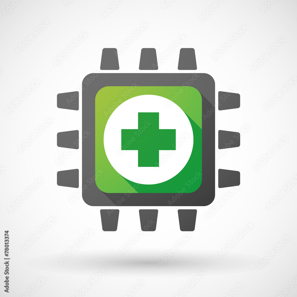 Obraz premium CPU icon with a pharmacy sign