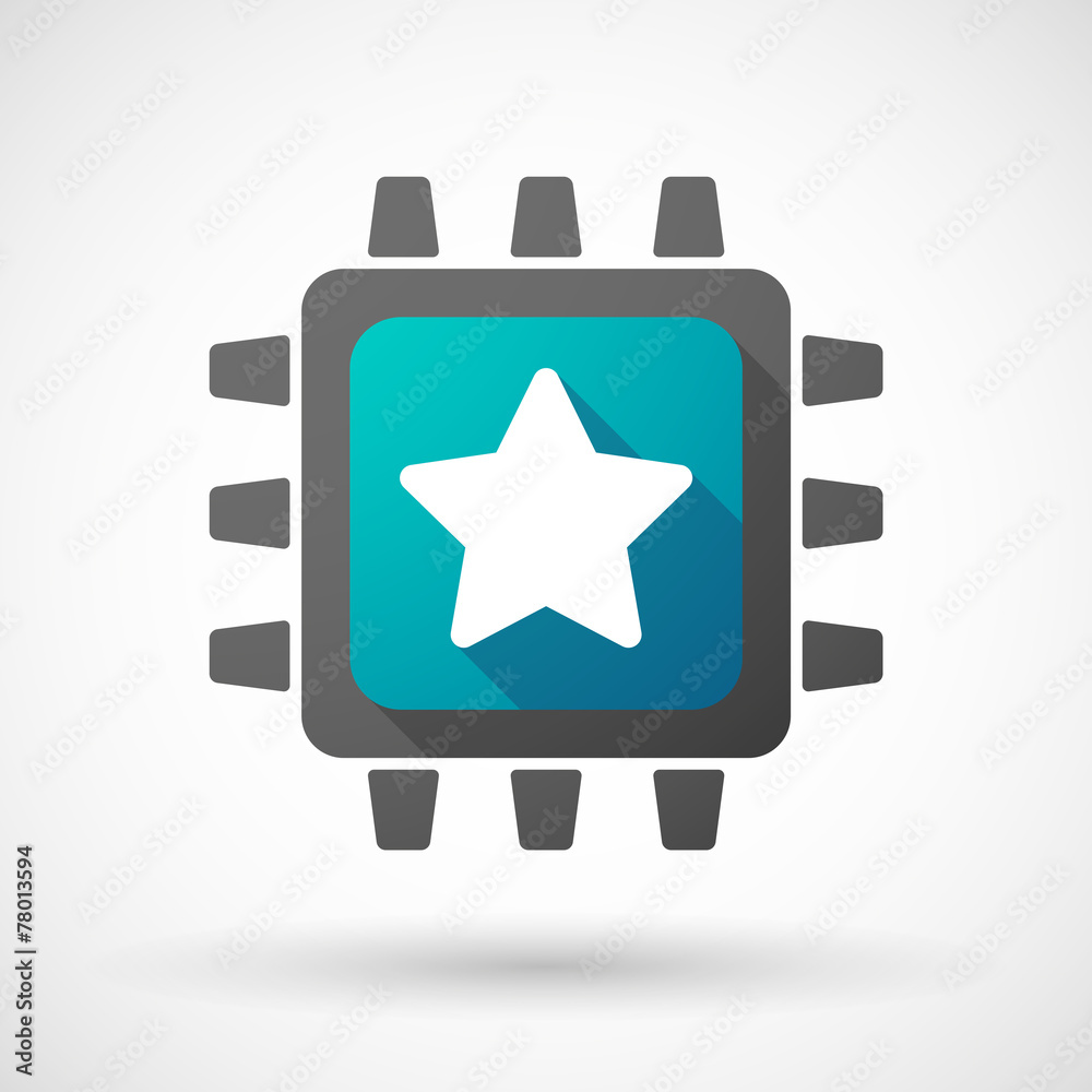CPU icon with a star CPU icon with a star