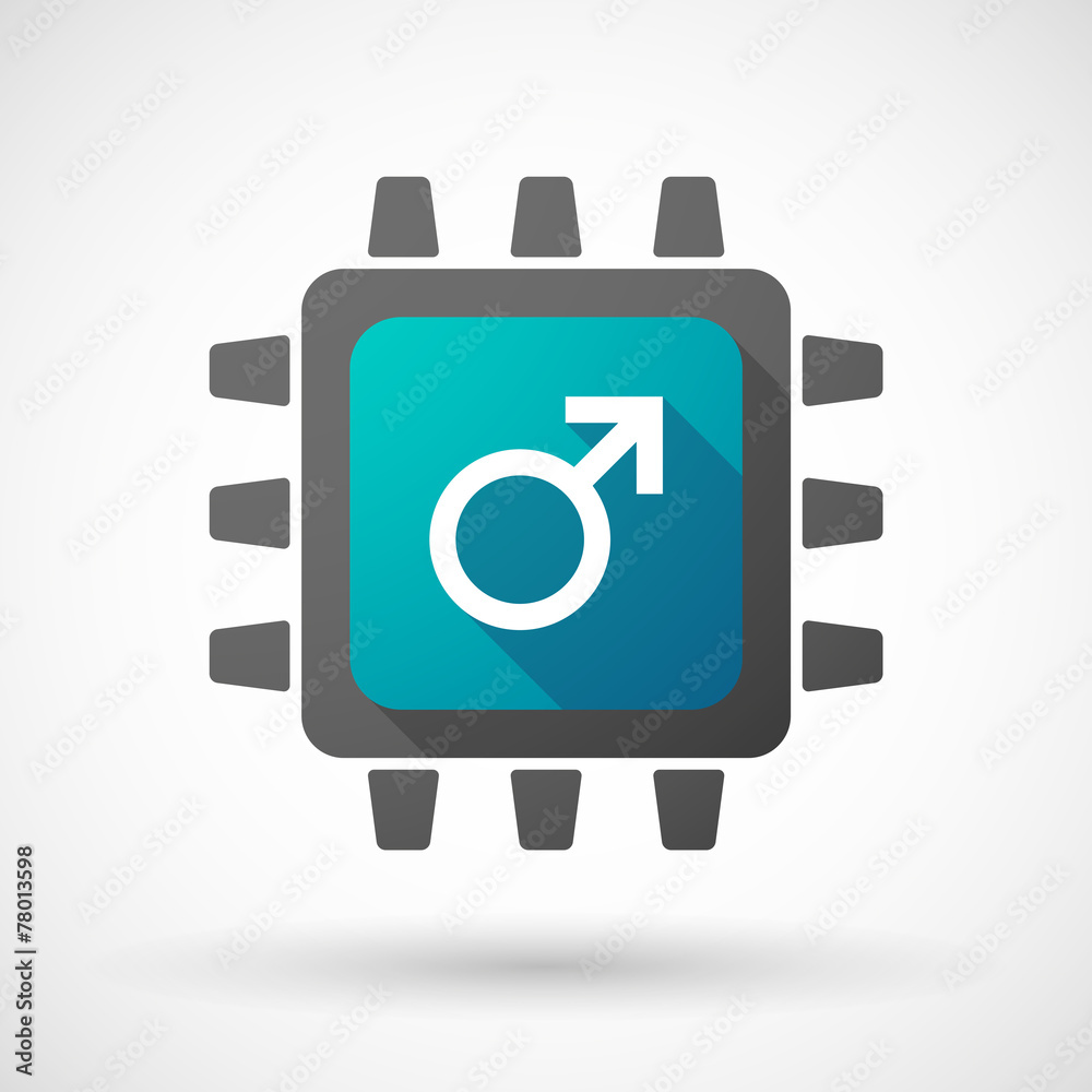 CPU icon with a male sign CPU icon with a male sign