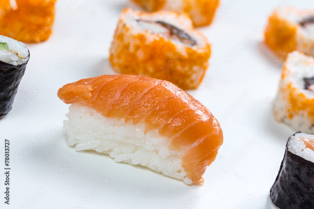 plain isolated mixed sushi rolls plain isolated mixed sushi rolls