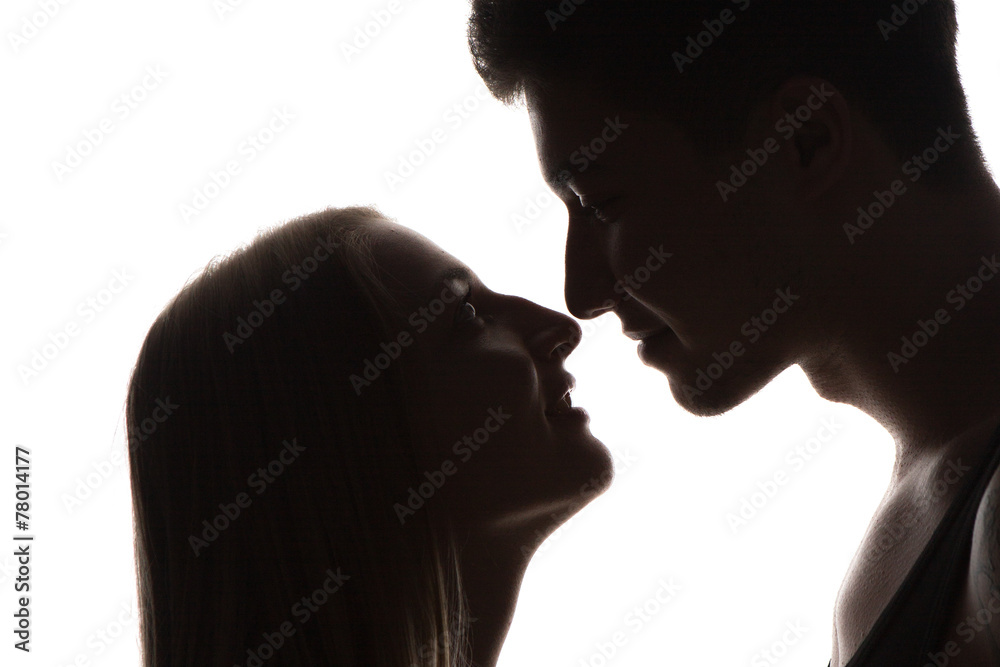 Passionate sensual attractive young couple in love,