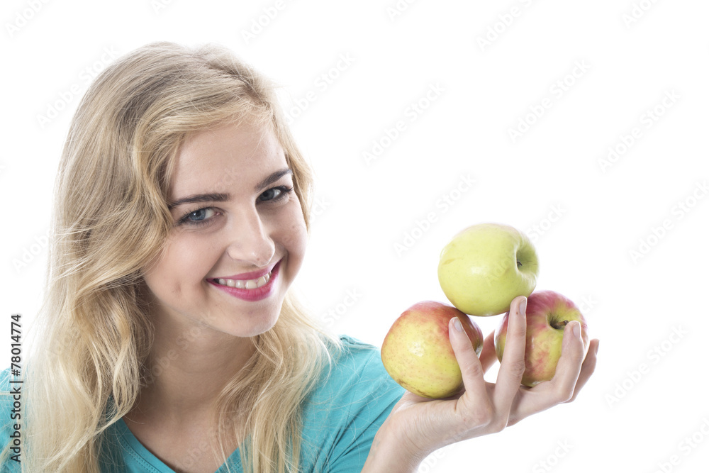 Attractive Young Woman Holding Apples Attractive Young Woman Holding Apples