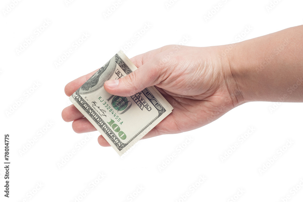 corruption concept: hand giving bribe 100 USD corruption concept: hand giving bribe 100 USD