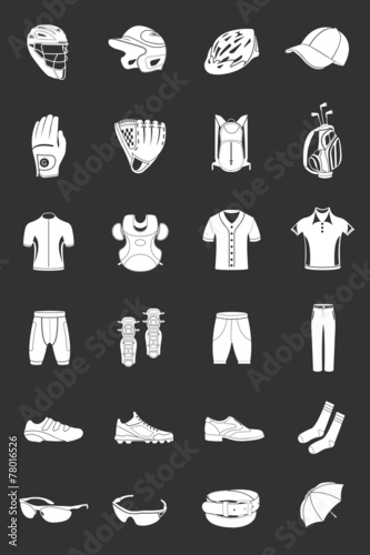 Vector set of icons sports clothes