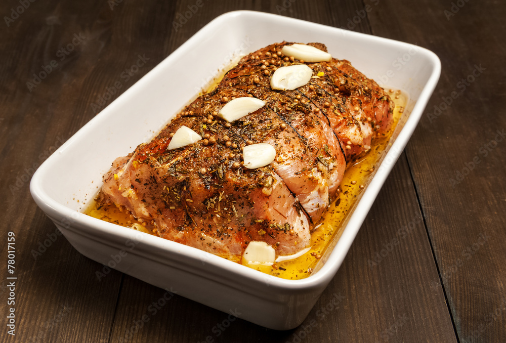 pork in roasting dish pork in roasting dish