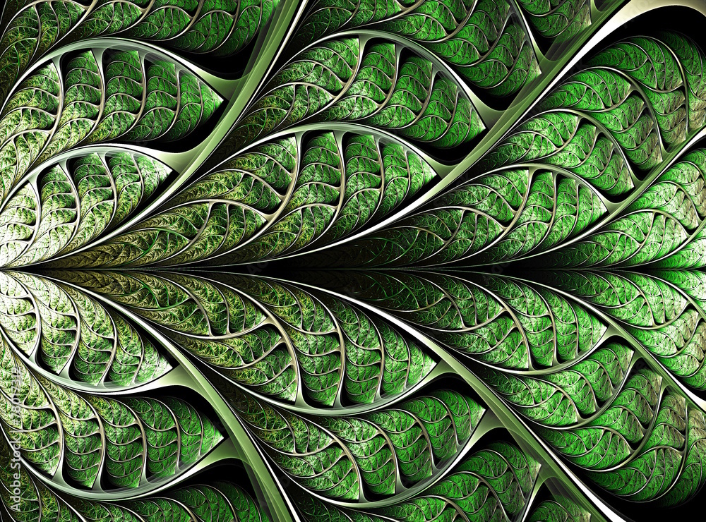 Naklejka premium abstrakcyjne tło roślin, ilustracja fraktalna