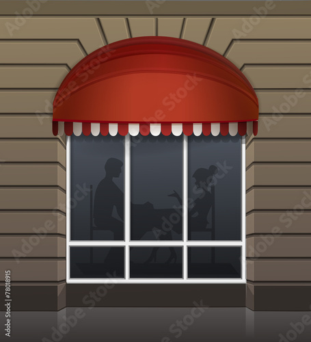 Vector Exterior of Restaurant Cafe Front