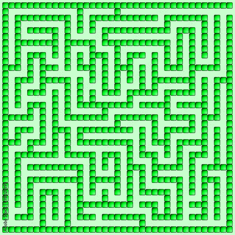 Green square maze-mosaic (18x18) Green square maze-mosaic (18x18)
