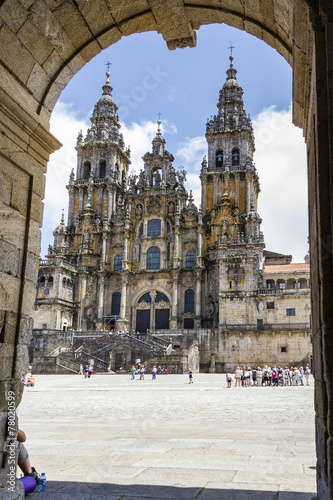 Print op canvas Cathedral of Sanitago in Obradoiro square