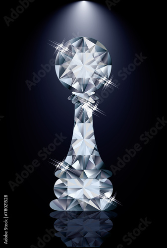Diamond  chess pawn, vector illustration