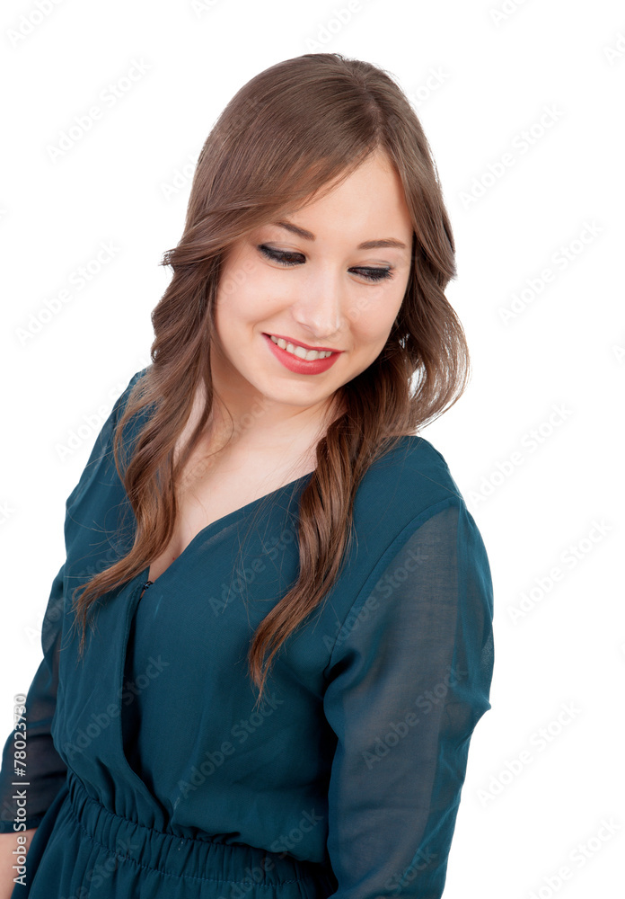 Pretty girl make up with brown eyes and elegant clothes Pretty girl make up with brown eyes and elegant clothes