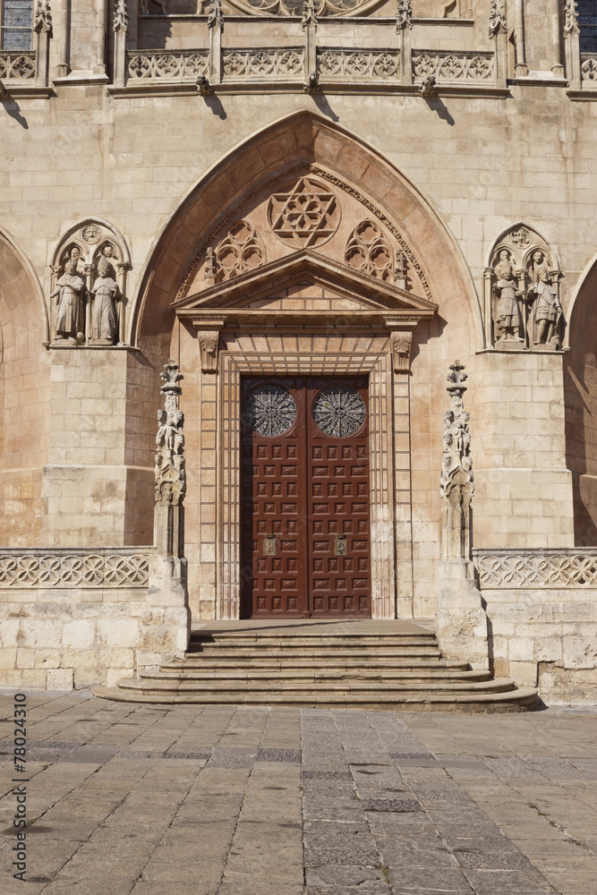 Door in the Cathedral of Burgos, Castile and Leon, Spain