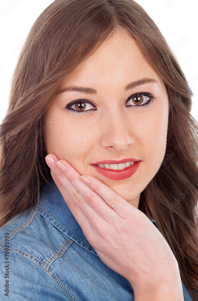 Pretty girl make up with brown eyes