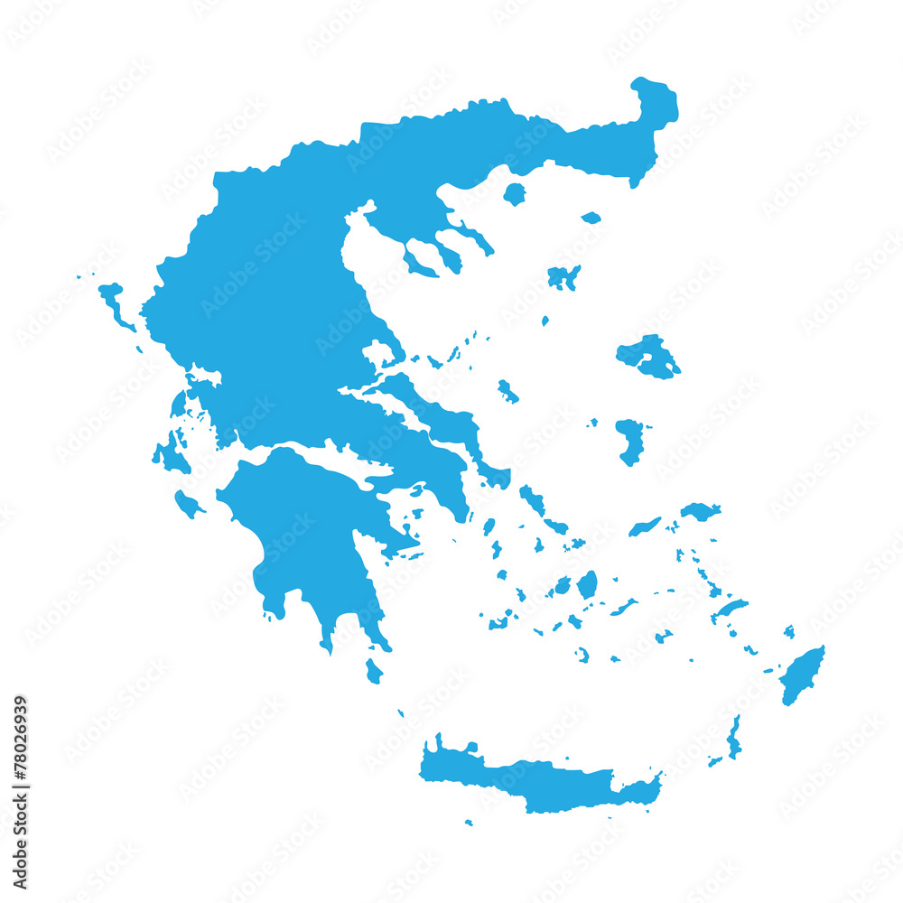 Naklejka premium niebieska mapa Grecji