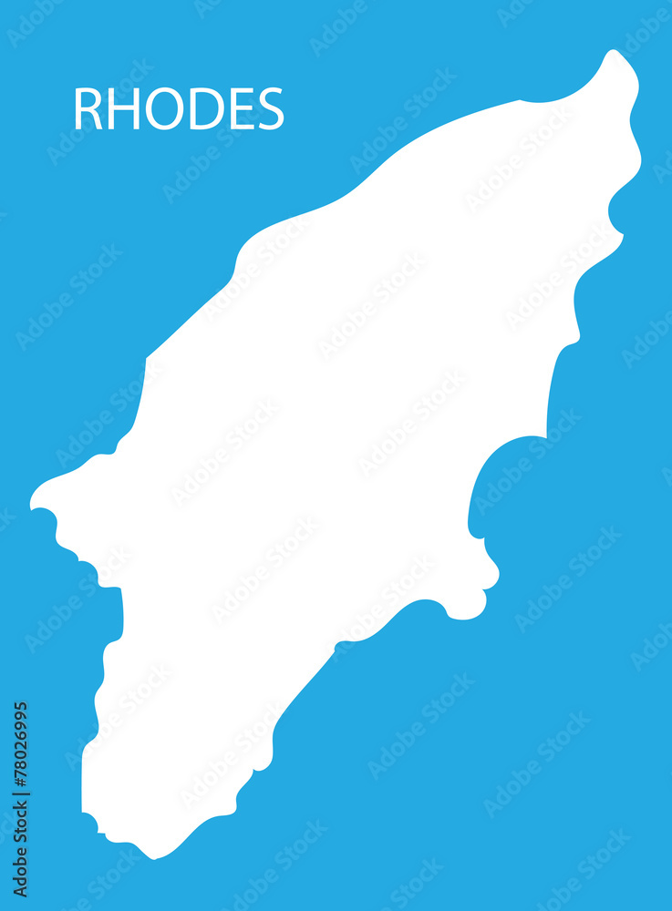 white map of Rhodes