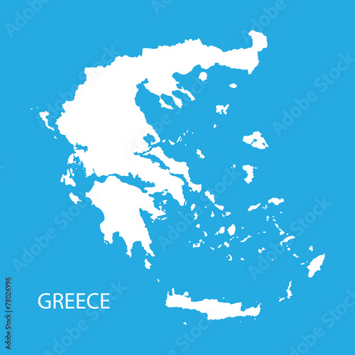 white map of Greece