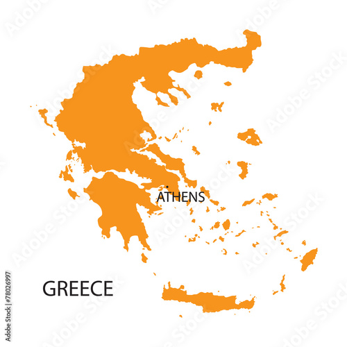 orange map of Greece