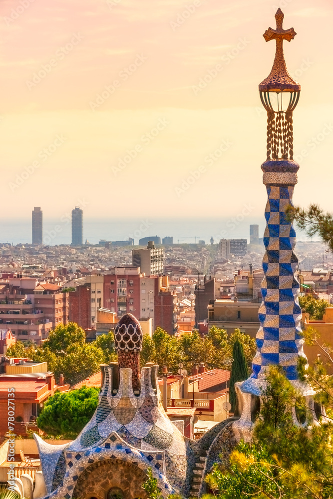 Fototapeta premium Park Guell in Barcelona, Spain.