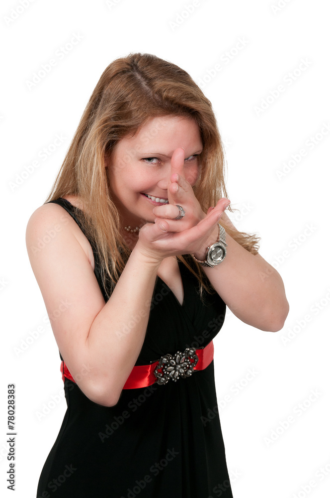 Fototapeta premium Woman Finger Gun