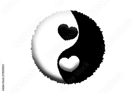 Yin Yang Symbol mit Herzen