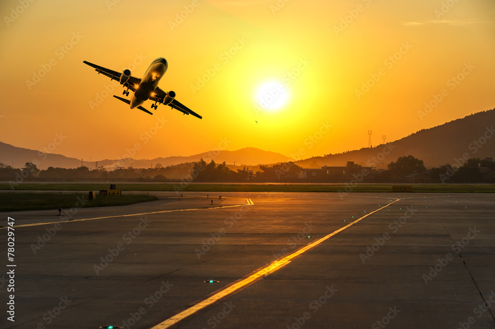 Fototapeta premium passenger plane fly up