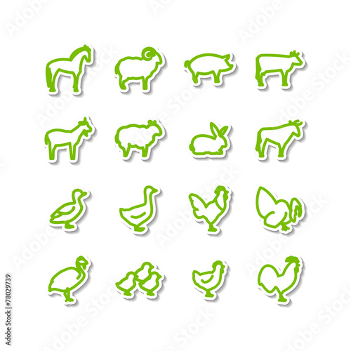 animals in house and on a farm