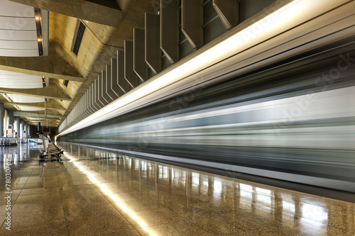 Modern Architecture of Hong Kong airport, walkway and roof