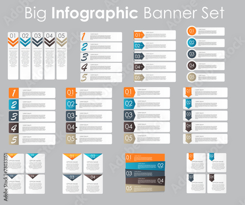 Big Set of Infographic Banner Templates for Your Business Vector