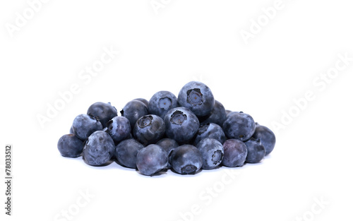 Blueberries On White