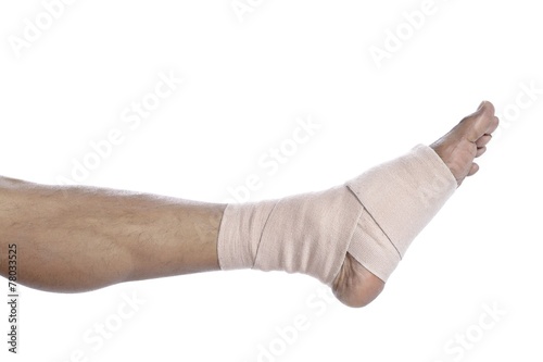 Photos foot with a tensor bandage