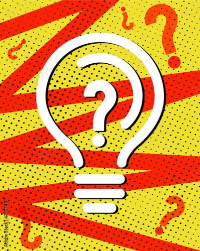colorful poster with question mark