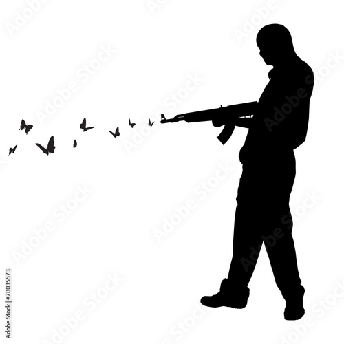Vector silhouette of a man.