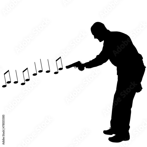 Vector silhouette of a man.