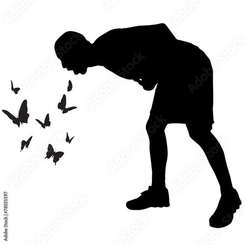 Vector silhouette of a man.