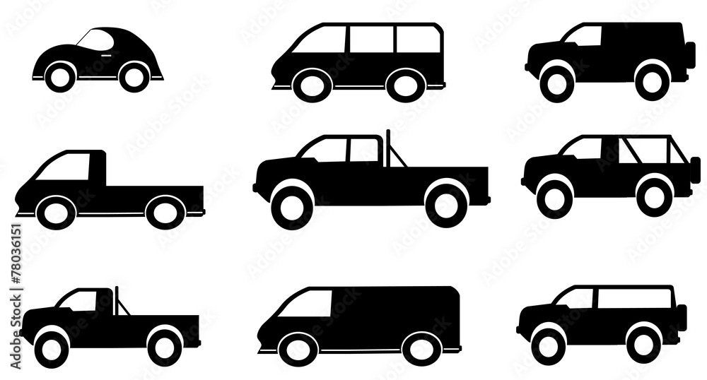 Vector silhouette of the car. Vector silhouette of the car.