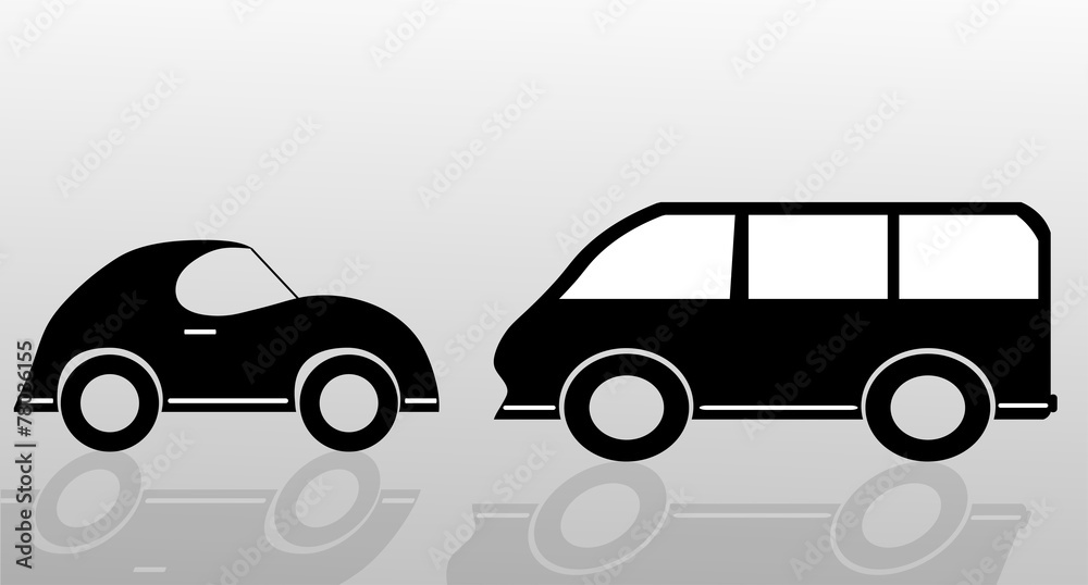 Fototapeta premium Vector silhouette of the car.