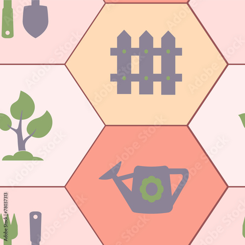 seamless background with icons of Horticulture
