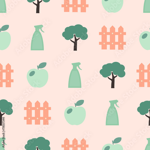 seamless background with icons of Horticulture