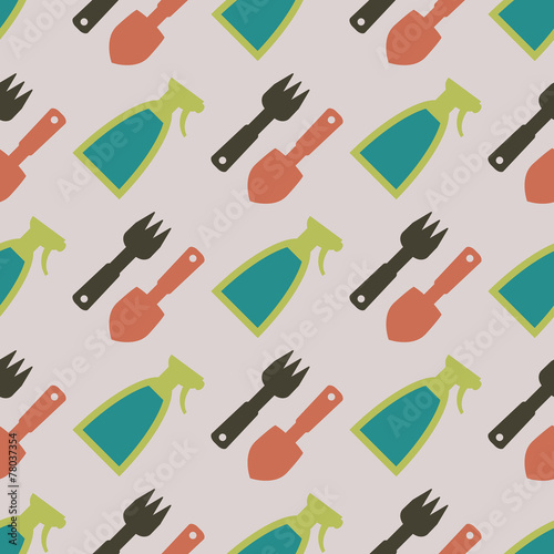seamless background with icons of Horticulture