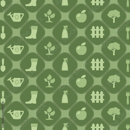 seamless background with icons of Horticulture