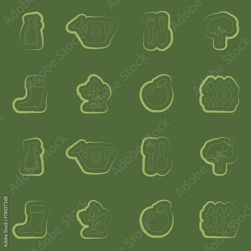seamless background with icons of Horticulture