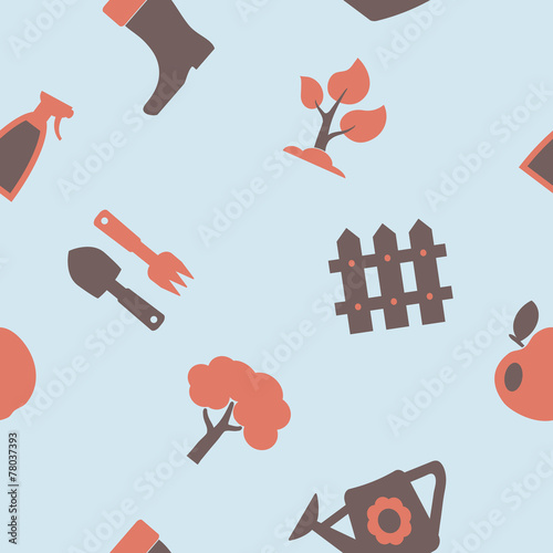 seamless background with icons of Horticulture