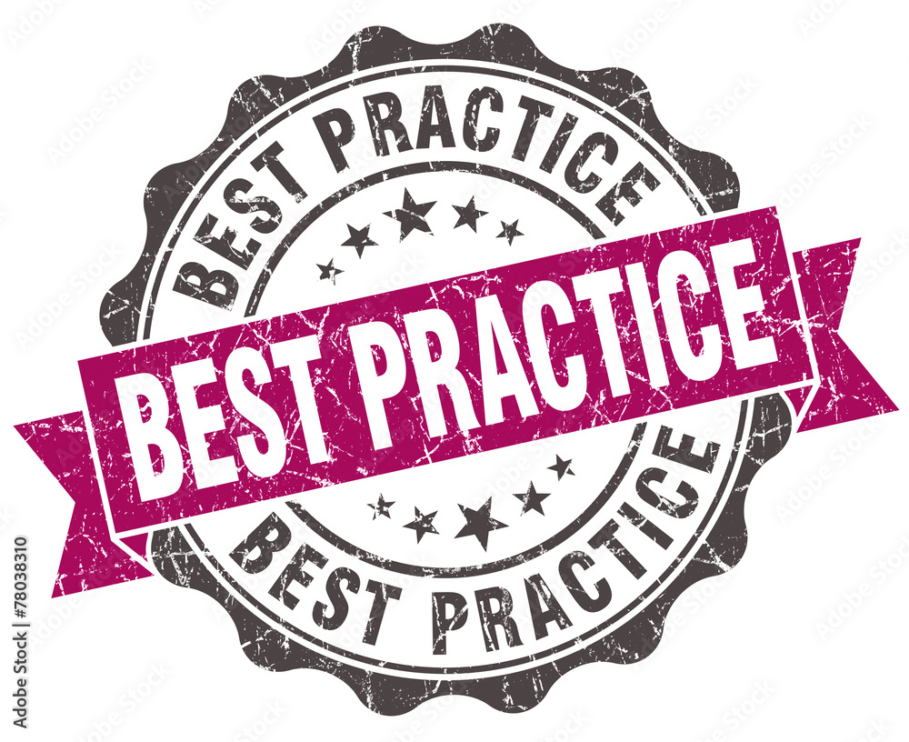 Fototapeta premium best practice grunge violet seal isolated on white